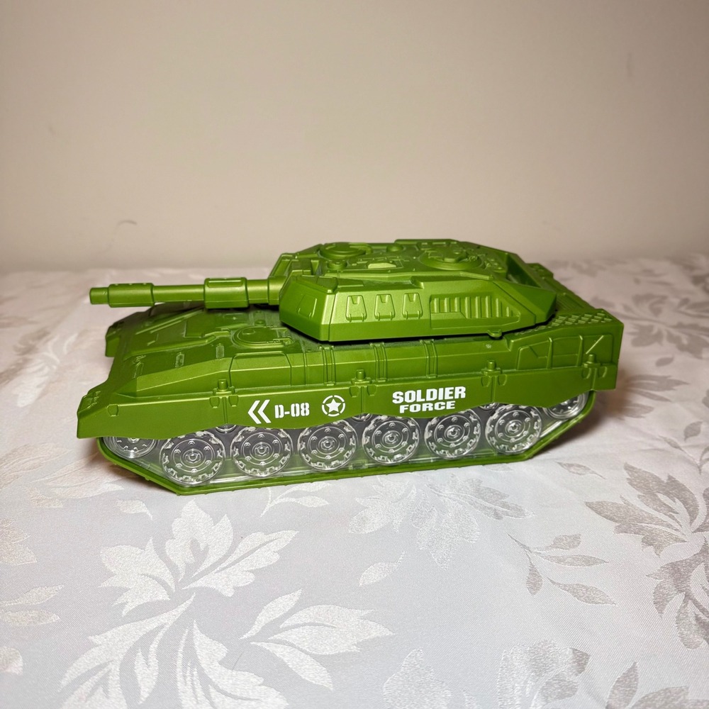 Soldier Force D-08 Military Tank Toy Green Army Vehicle Rotating Turret